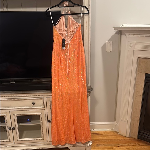 Lulus Sequin Halter Slit Dress - Picture 2 of 7